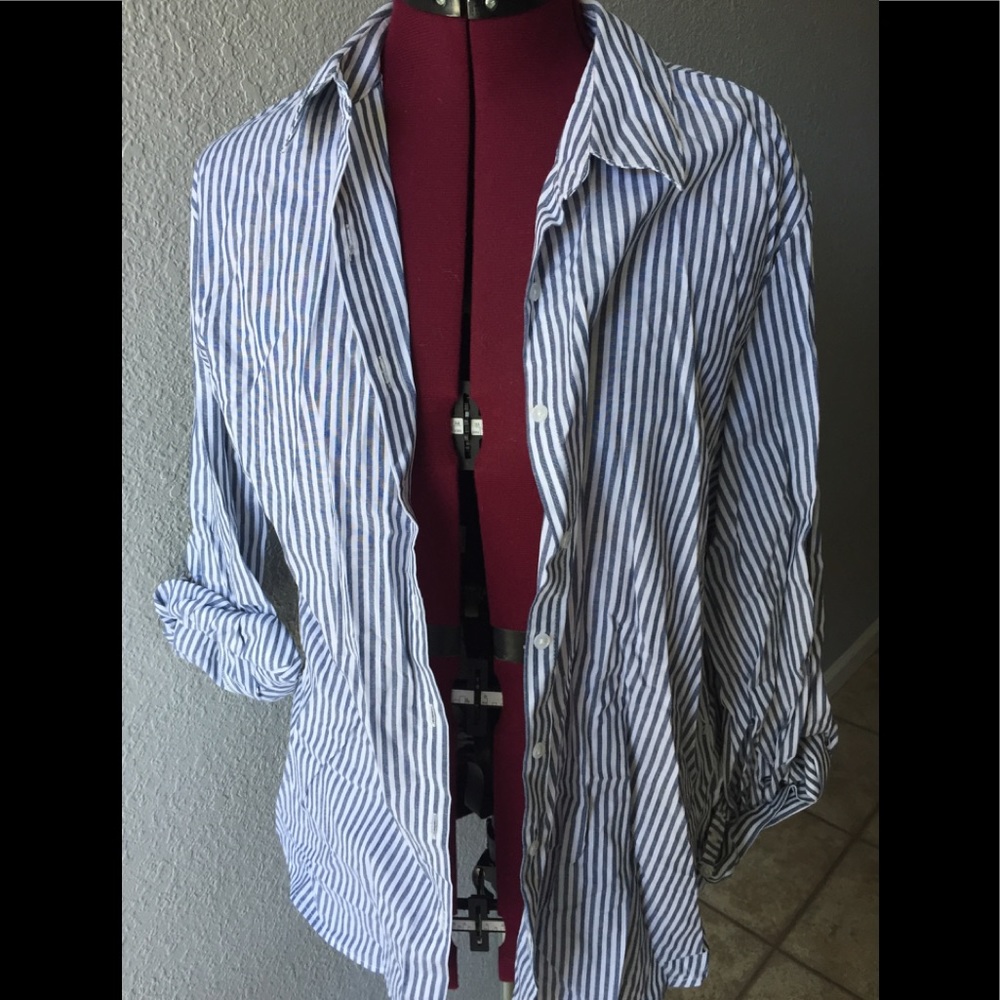 Striped button up
